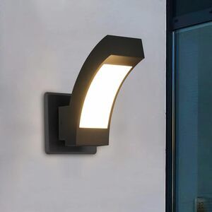 Black Aluminum Outdoor LED Wall Mount Lamp, Modern Wall Light, Waterproof